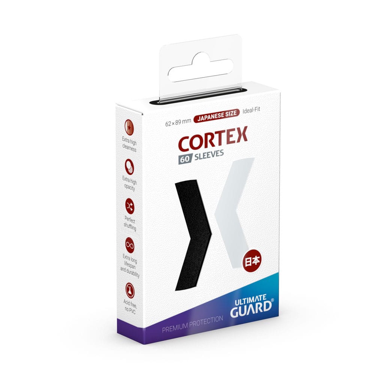 Ultimate Guard Cortex Sleeves Japanese Size (60) – Black