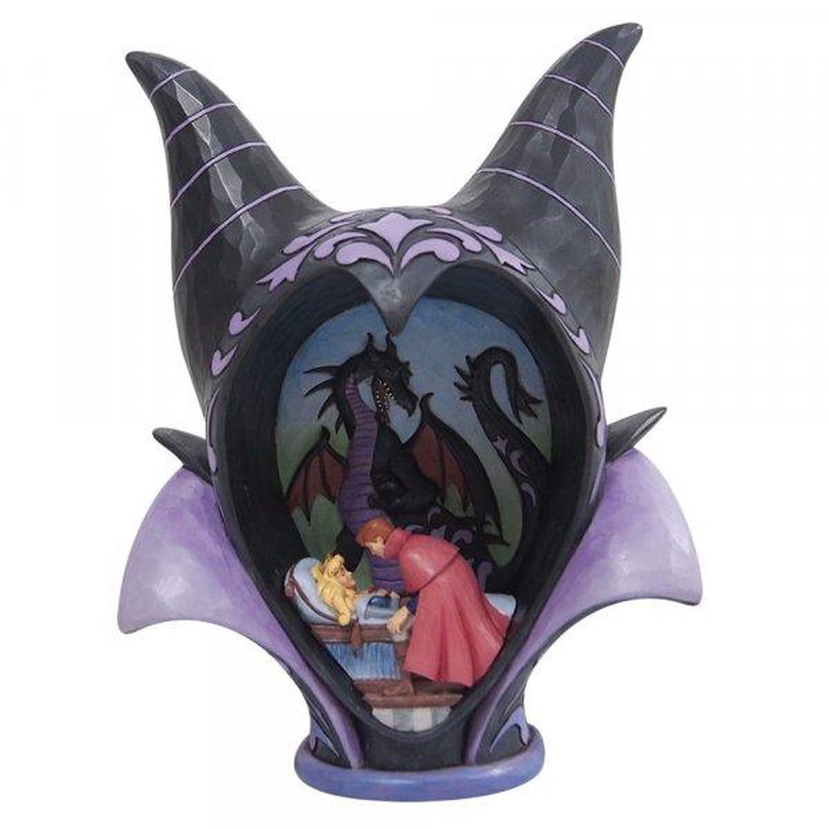 DISNEY TRADITIONS Figure – The Sleeping Beauty – Maleficent Diorama Headdress “True Loves Kiss” (27cm)