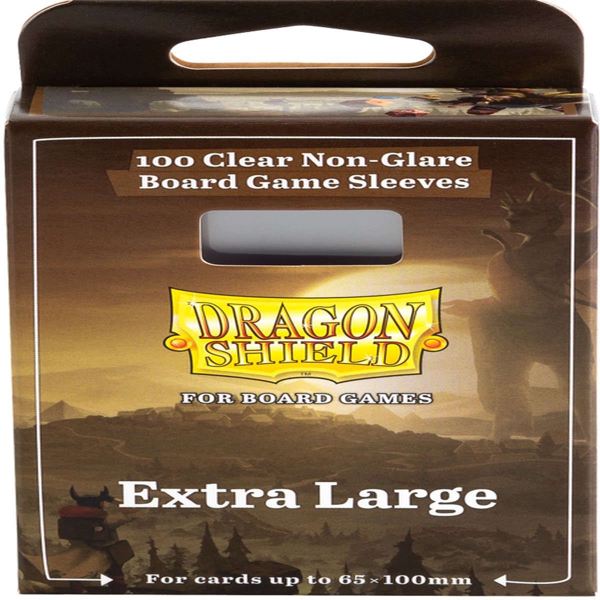 Dragon Shield Non Glare Extra Large Board Game Sleeves 65 x 100mm 100ct – Clear