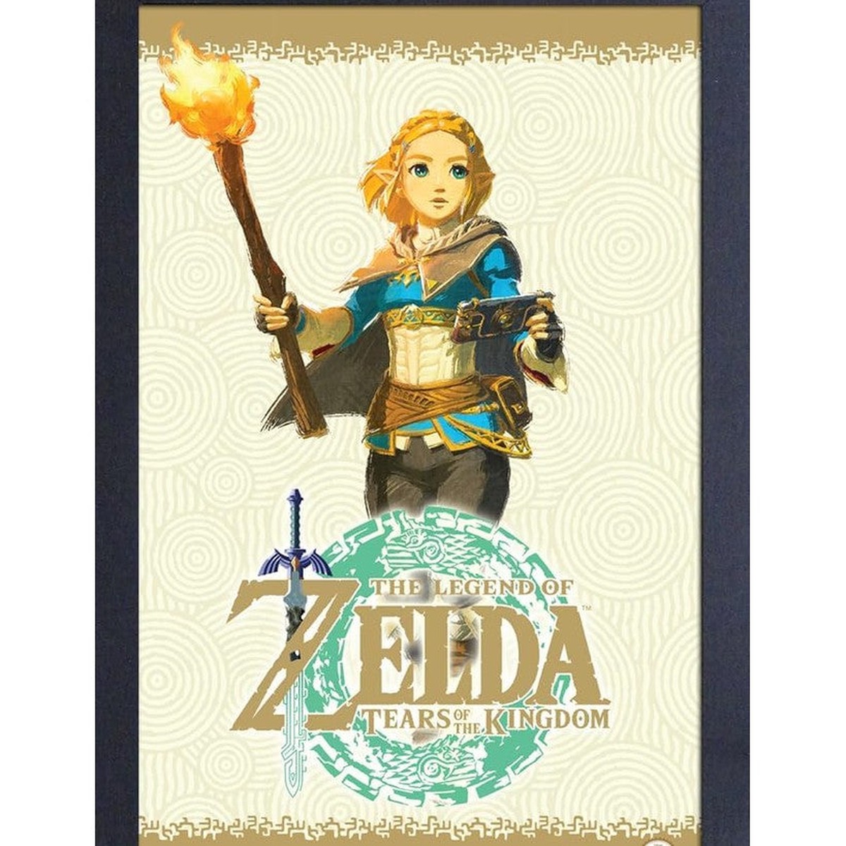 The Legend of Zelda: Tears of the Kingdom Zelda with Torch Print (Framed) – Nintendo – Pyramid America – New