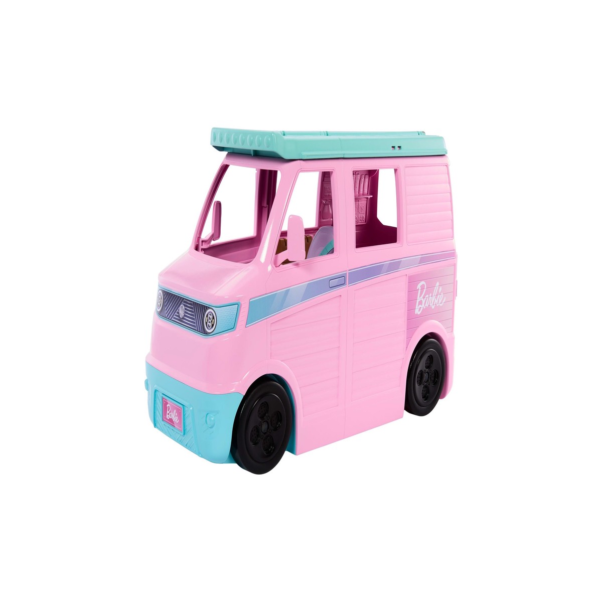 Barbie Dream Land Road Trip Camper 20-Piece Playset with Puppy & Travel Accessories