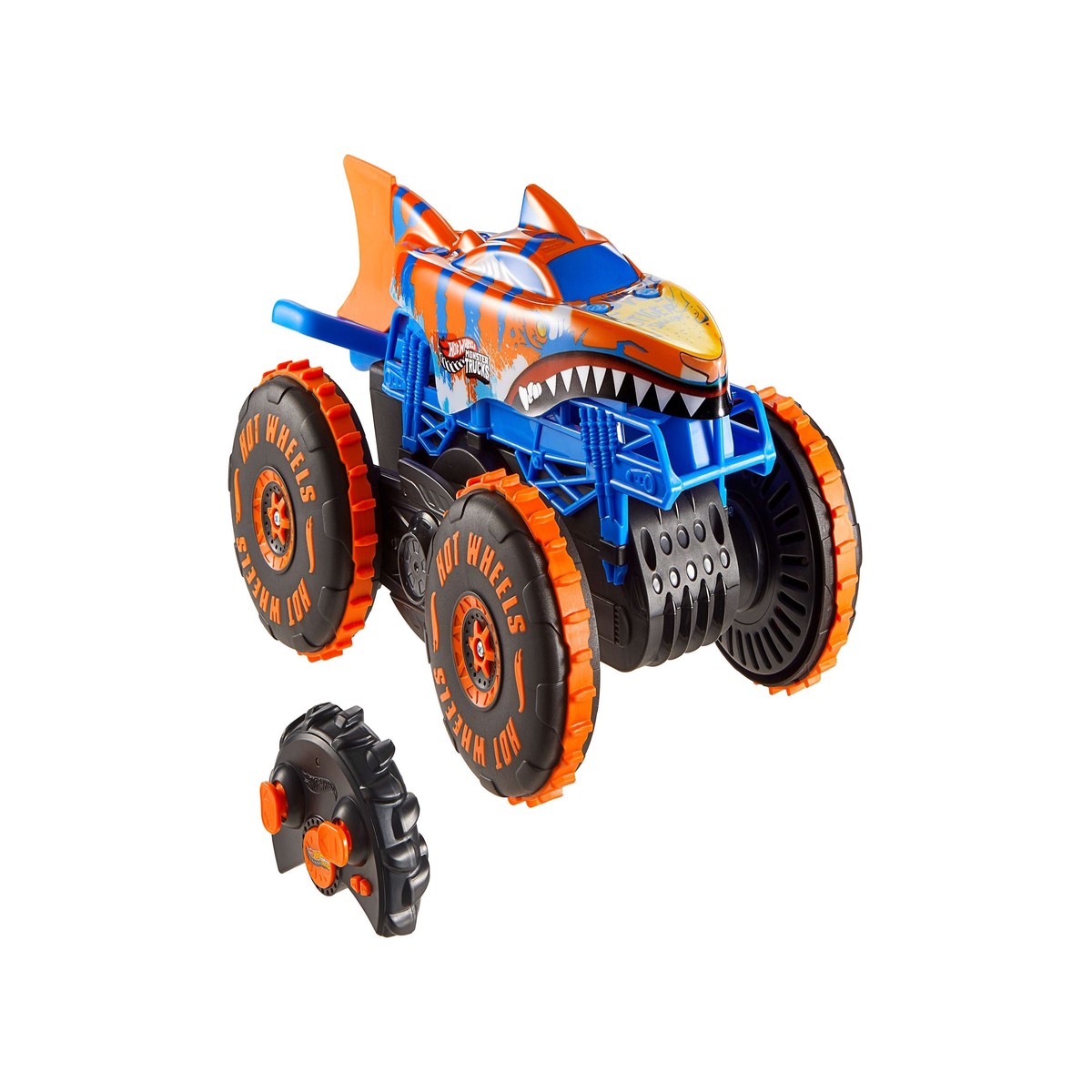 Hot Wheels Monster Trucks Tiger Shark Climber RC Vehicle, 1:15 Scale