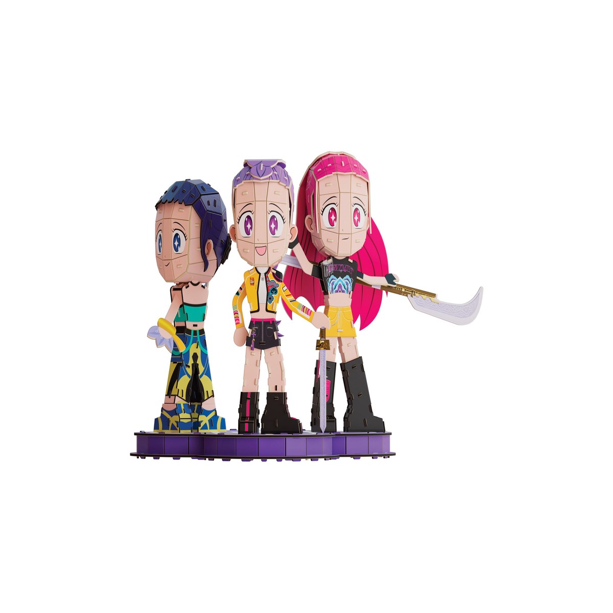 Spin Master 4D Build KPOP Huntrix Chibi 3D Puzzle, 212-Piece