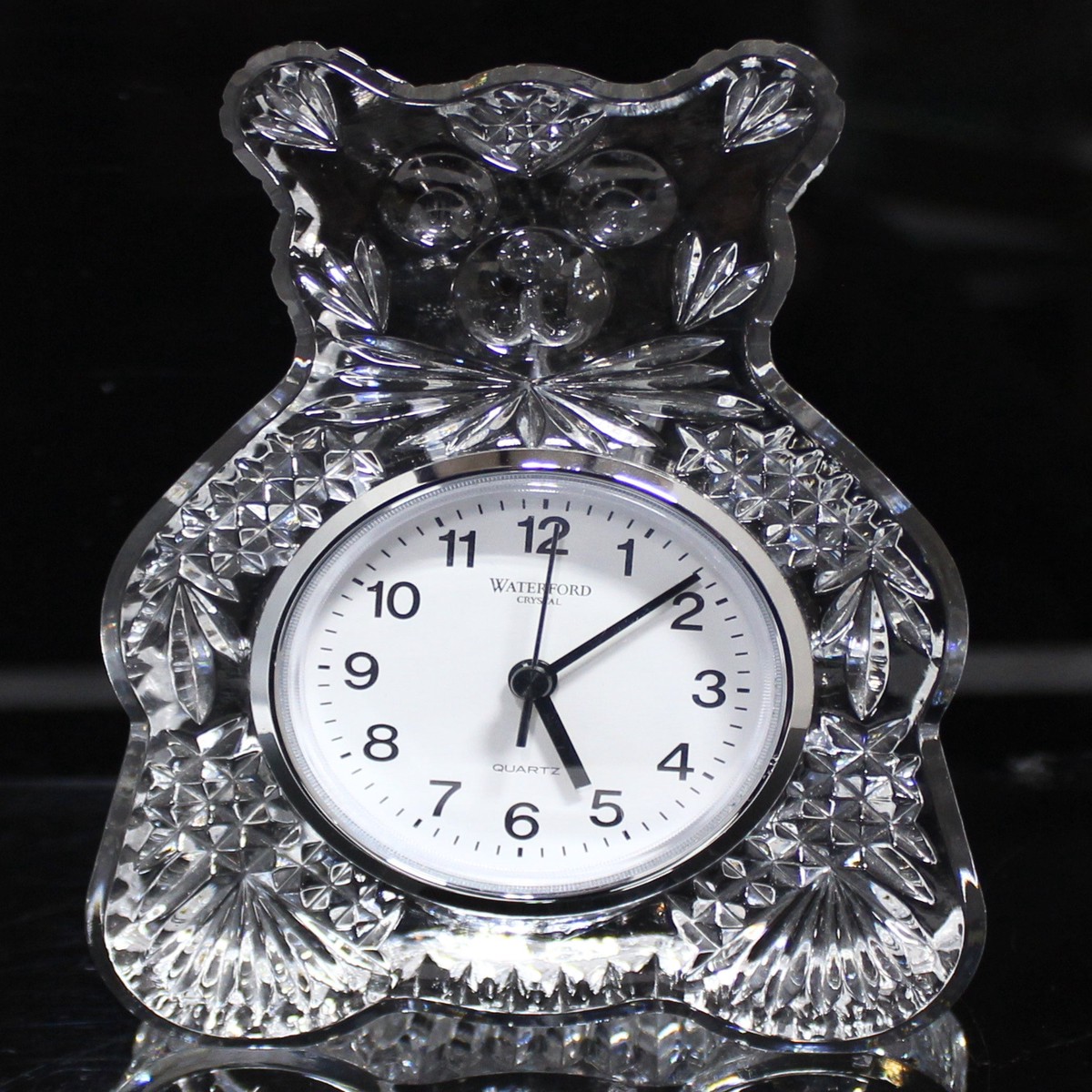 Waterford Crystal: Teddy Bear Clock, 6″ – Like New