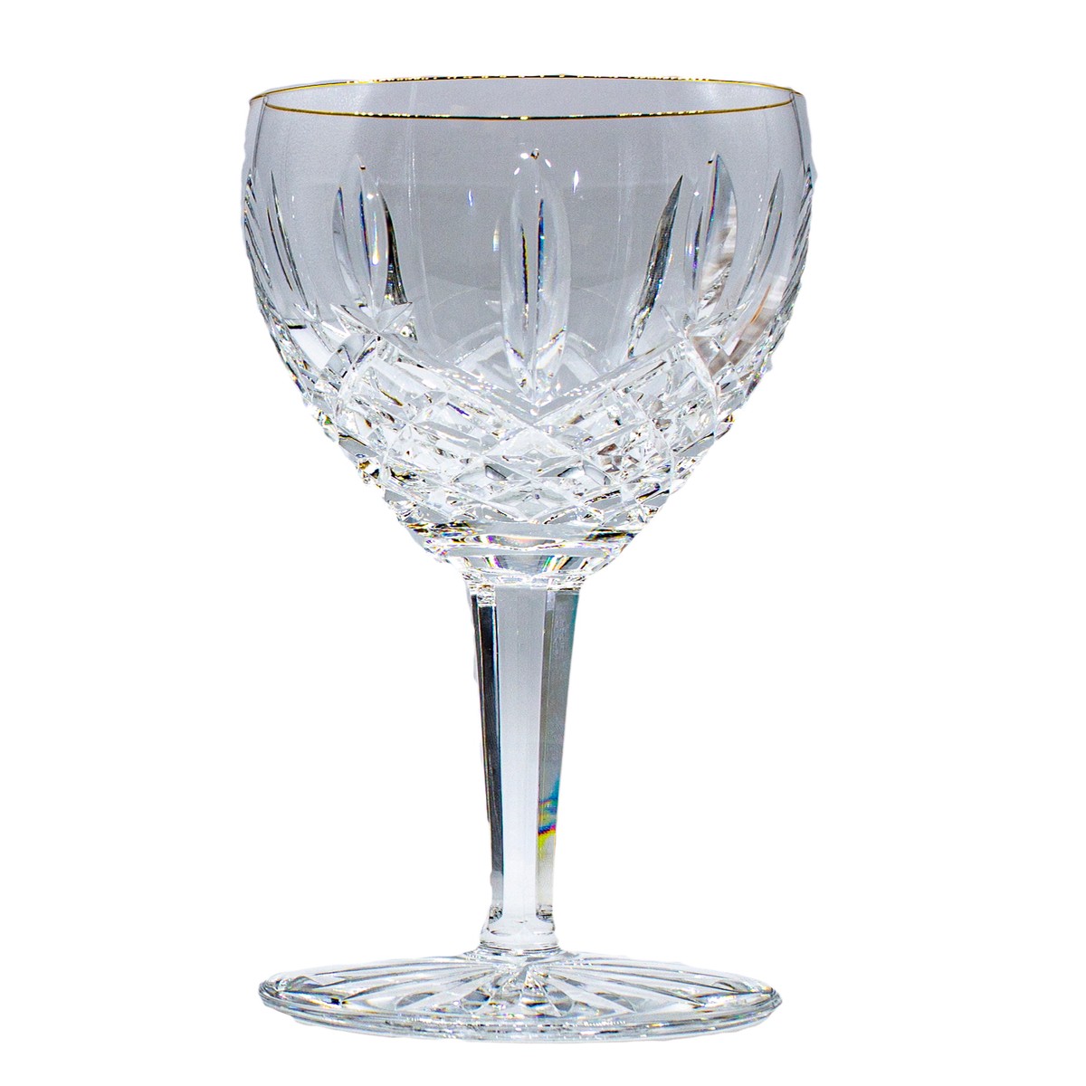 Waterford Stemware: 7.8″ Tall Water Goblet – Araglin Golden – Like New