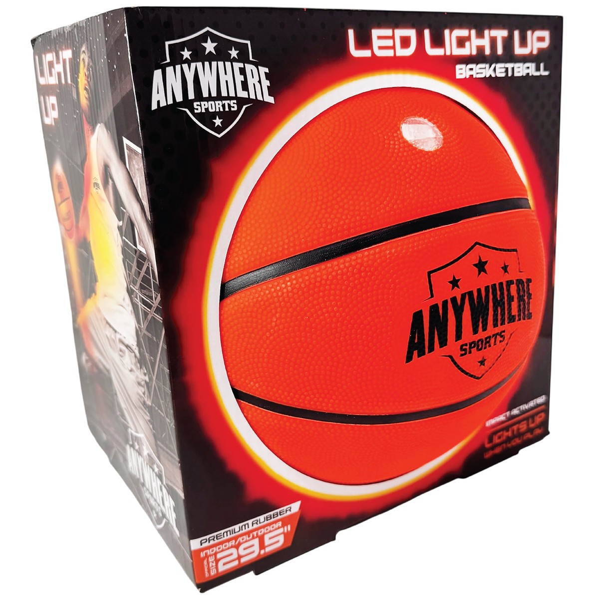 Anywhere Sports Pro Glow LED Light-Up Basketball, Size 7
