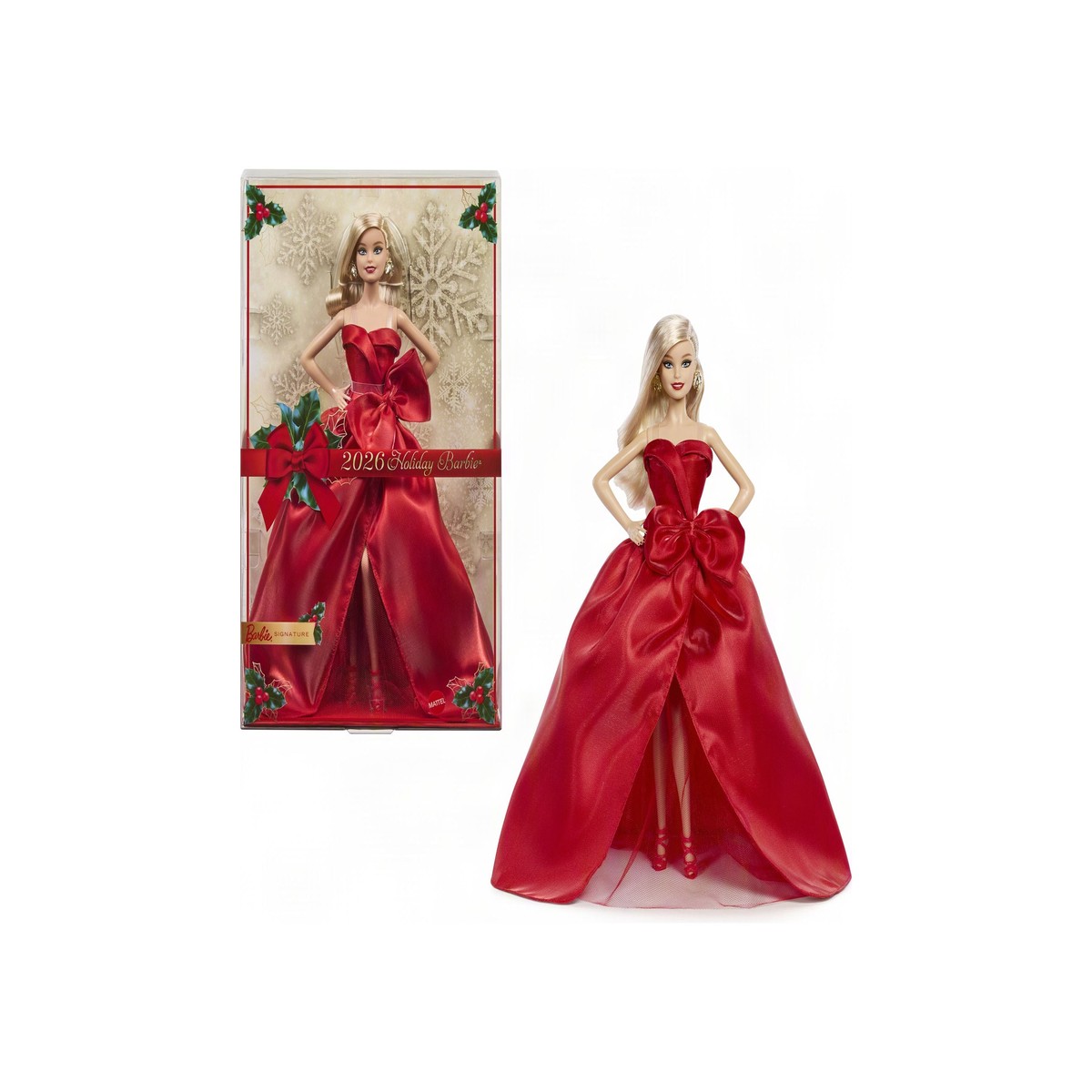 Barbie 2026 Holiday 13-Inch Strapless Gown Fashion Doll With Bow Detail
