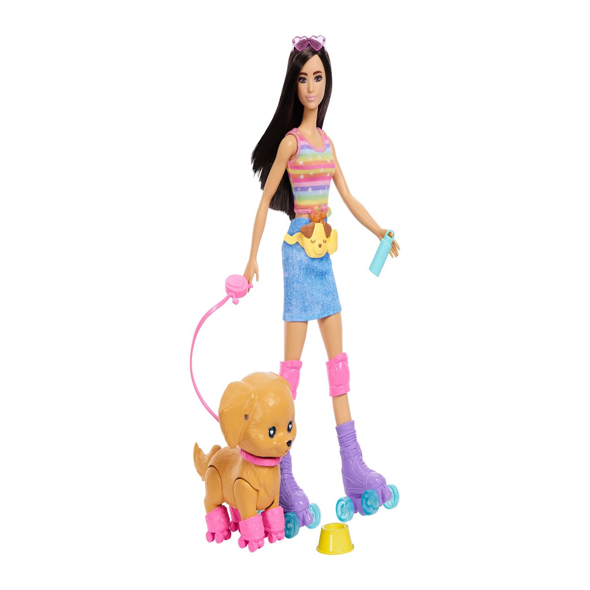 Barbie Skate and Run 12.8-Inch Fashion Doll with Roller-Skating Puppy