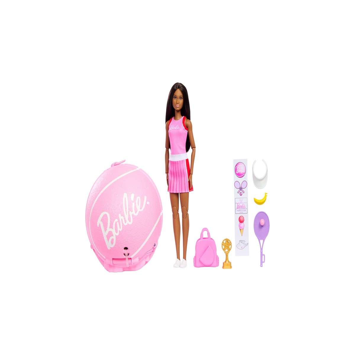 Barbie Team Barbie Roll & Reveal Tennis Player Brunette 12.75-Inch Fashion Doll