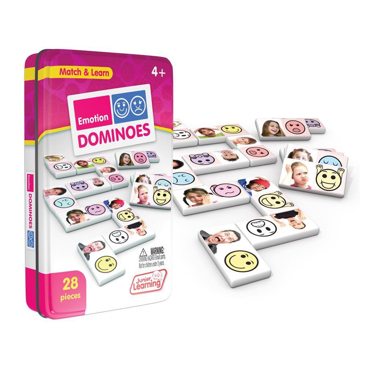 Emotions Dominoes 28-Piece Matching Game with Collector’s Tin