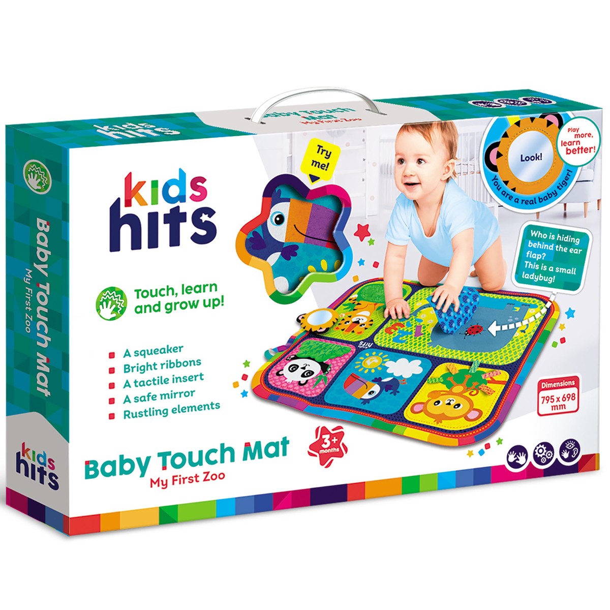 Kids Hits Baby Touch Mat Zoo Sensory Activity Animal Floor Pad