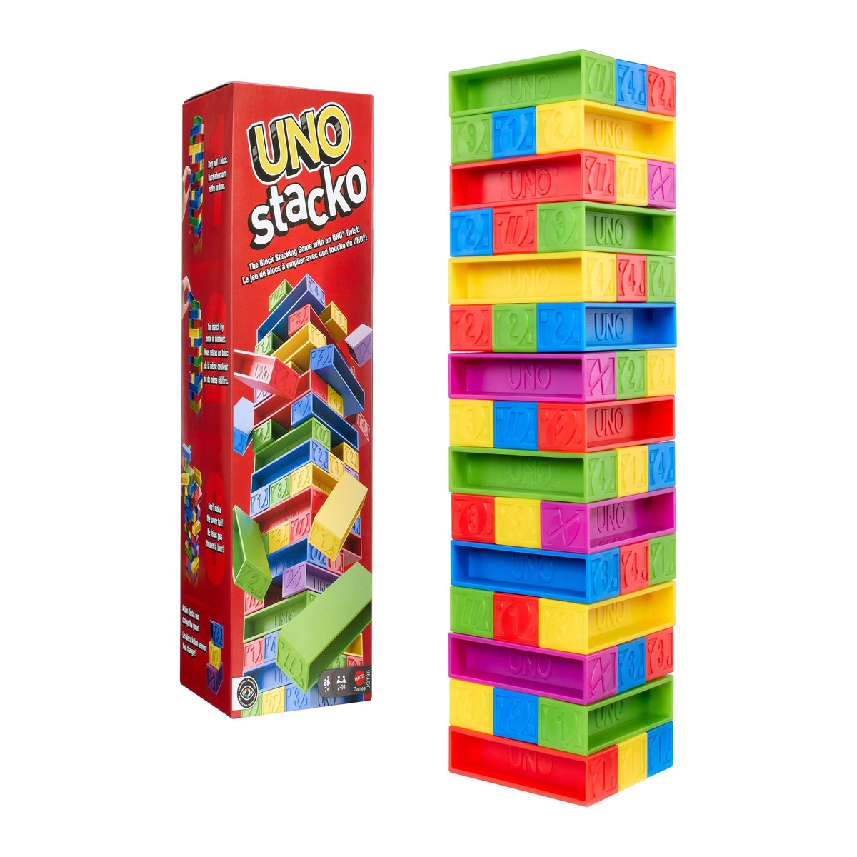 Mattel UNO Stacko Color & Number Matching Stacking Block Game