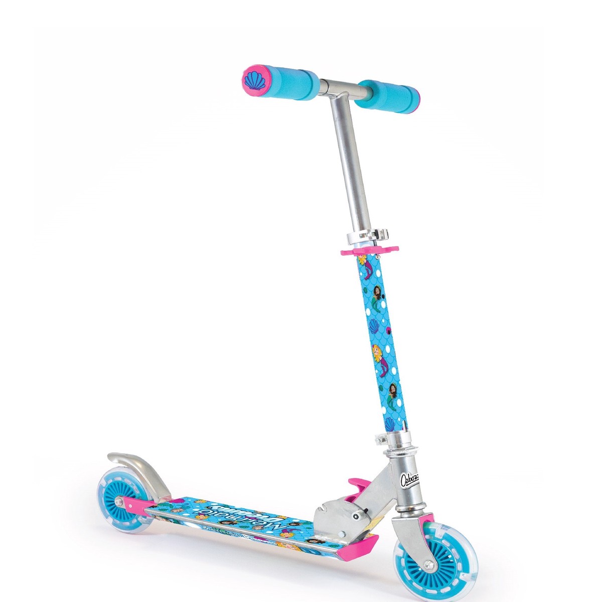 Ozbozz Mermaid Foldable Scooter with Light-Up Wheels – Perfect for Kids Age 5+