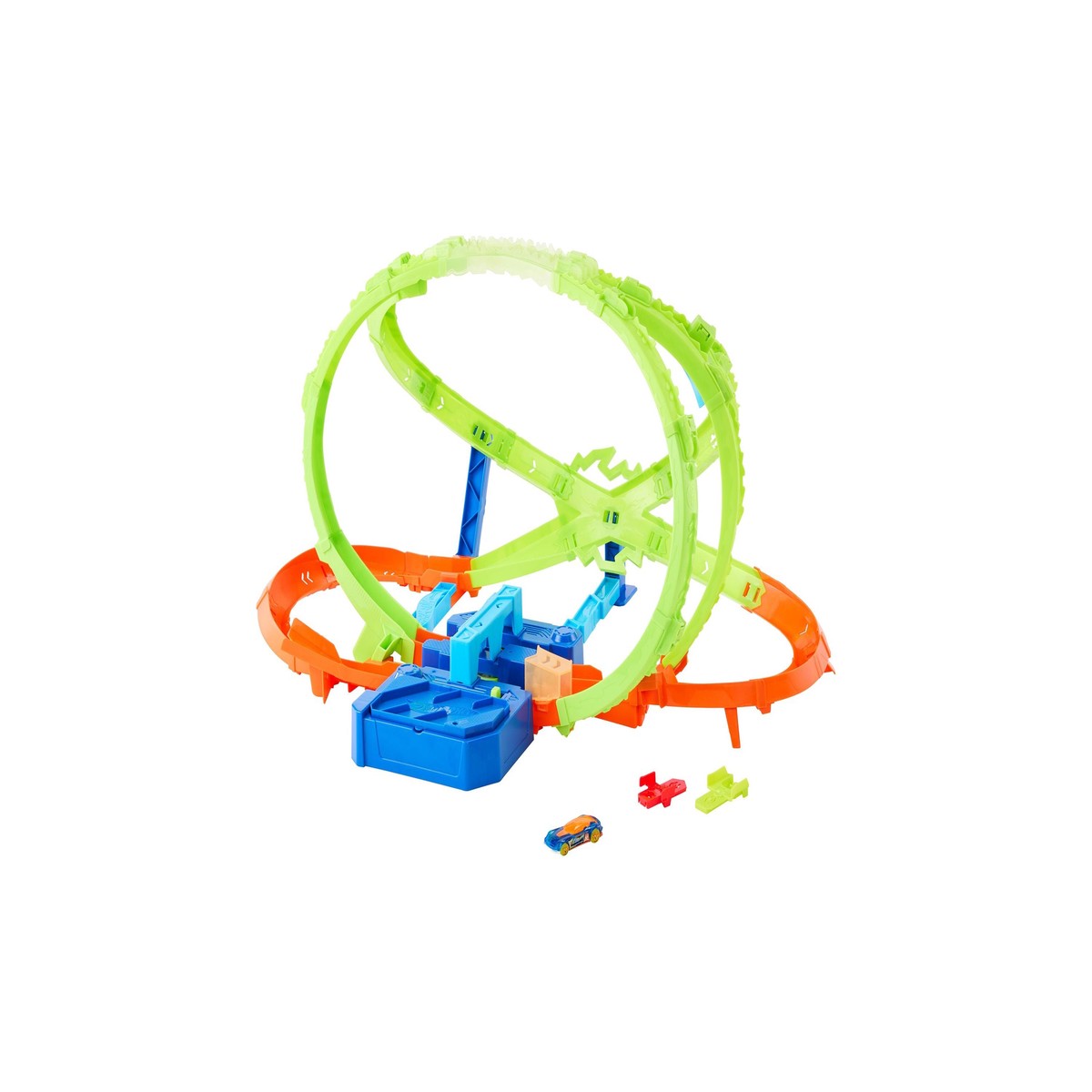 Hot Wheels 1:64 Scale Hypersphere Crash Dual-Loop Stunt Track Playset
