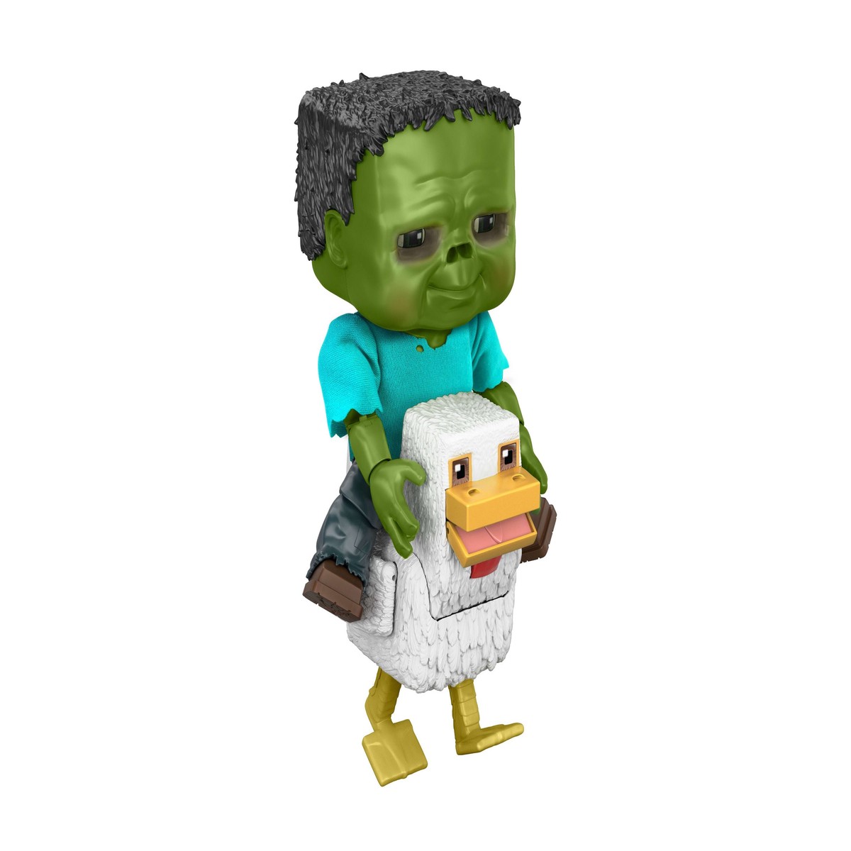 Minecraft Chicken Jockey Action Figure with Swappable Baby Zombie Faces, 2-Piece Set