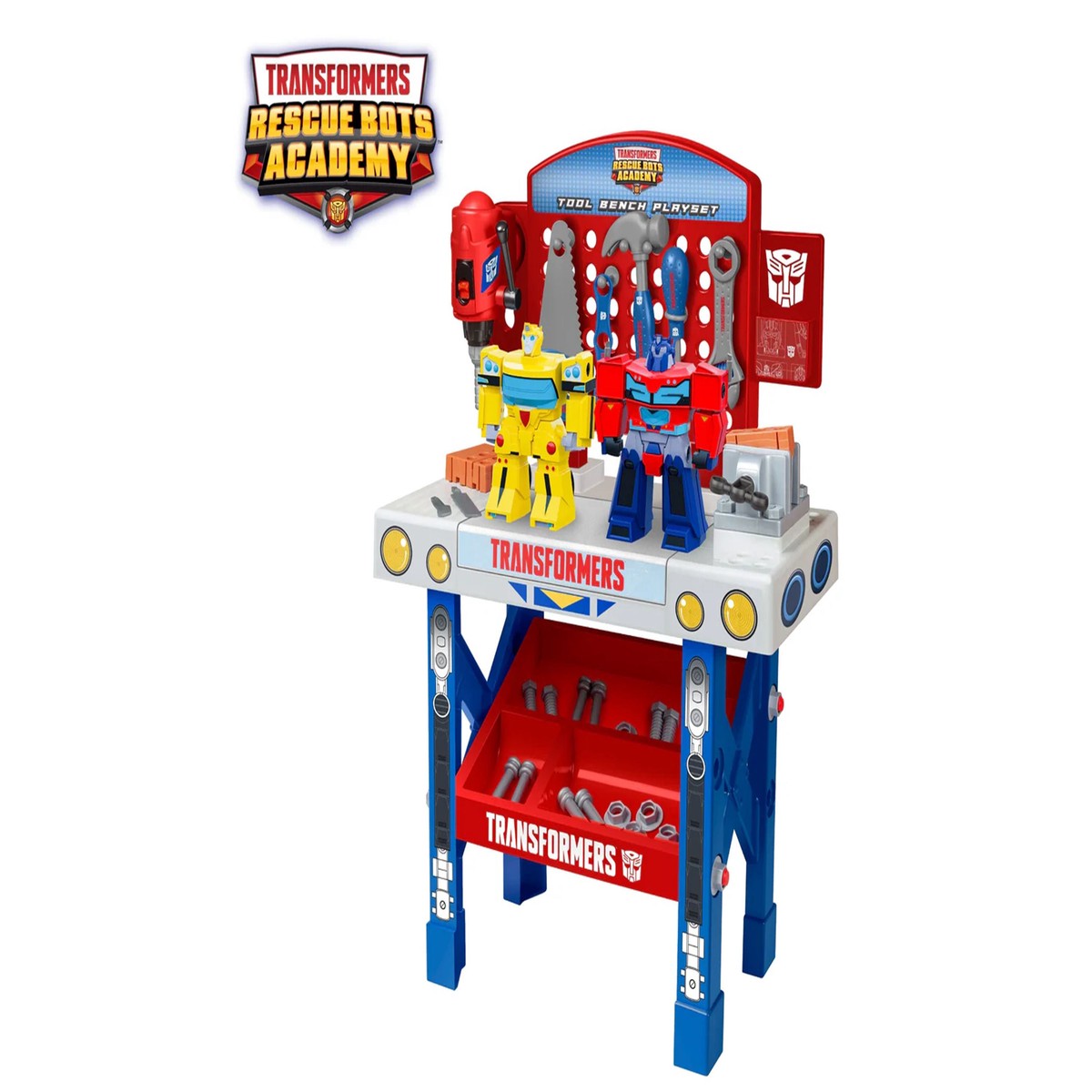 Transformers Rescue Bots Academy Tool Bench Playset With Take-Apart Bumblebee & Optimus Prime – 68 Pieces
