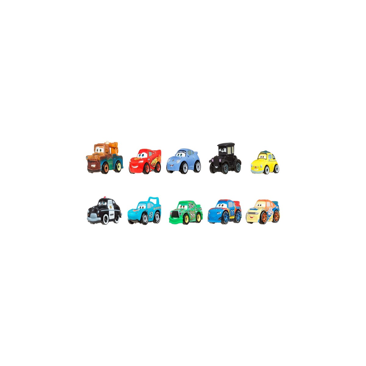 Disney and Pixar Cars Die-Cast Mini Racers Toy Vehicles, 10-Pack, 1:55 Scale