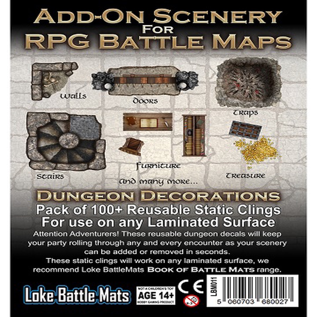 Add-On Scenery For RPG Battle Mats: Dungeon Decor