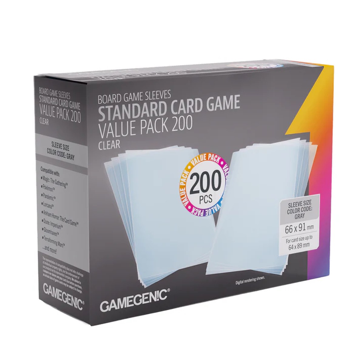 Gamegenic: Standard Sleeves Value Pack Clear (200)