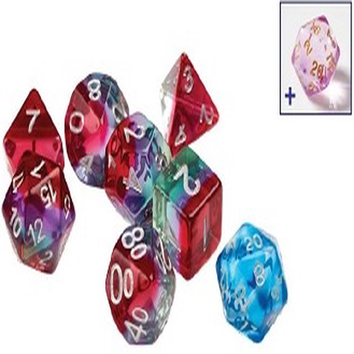 Sirius Dice: Semi-Translucent Watermelon 7 Die Set
