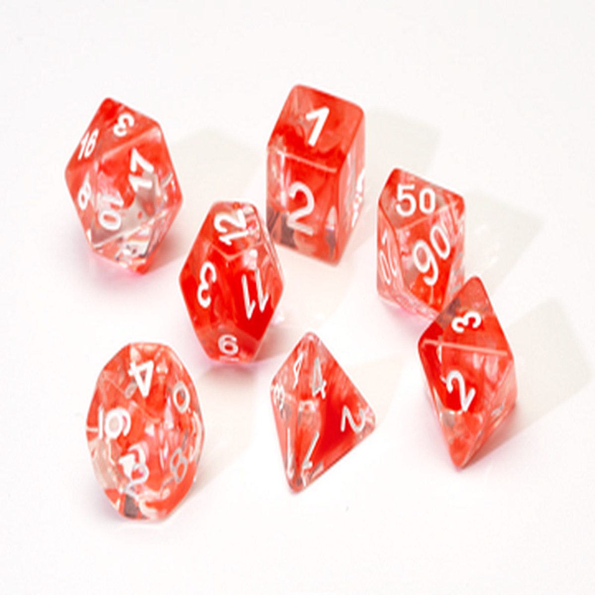 Sirius Dice: Translucent Red Cloud Resin  7 Die Set