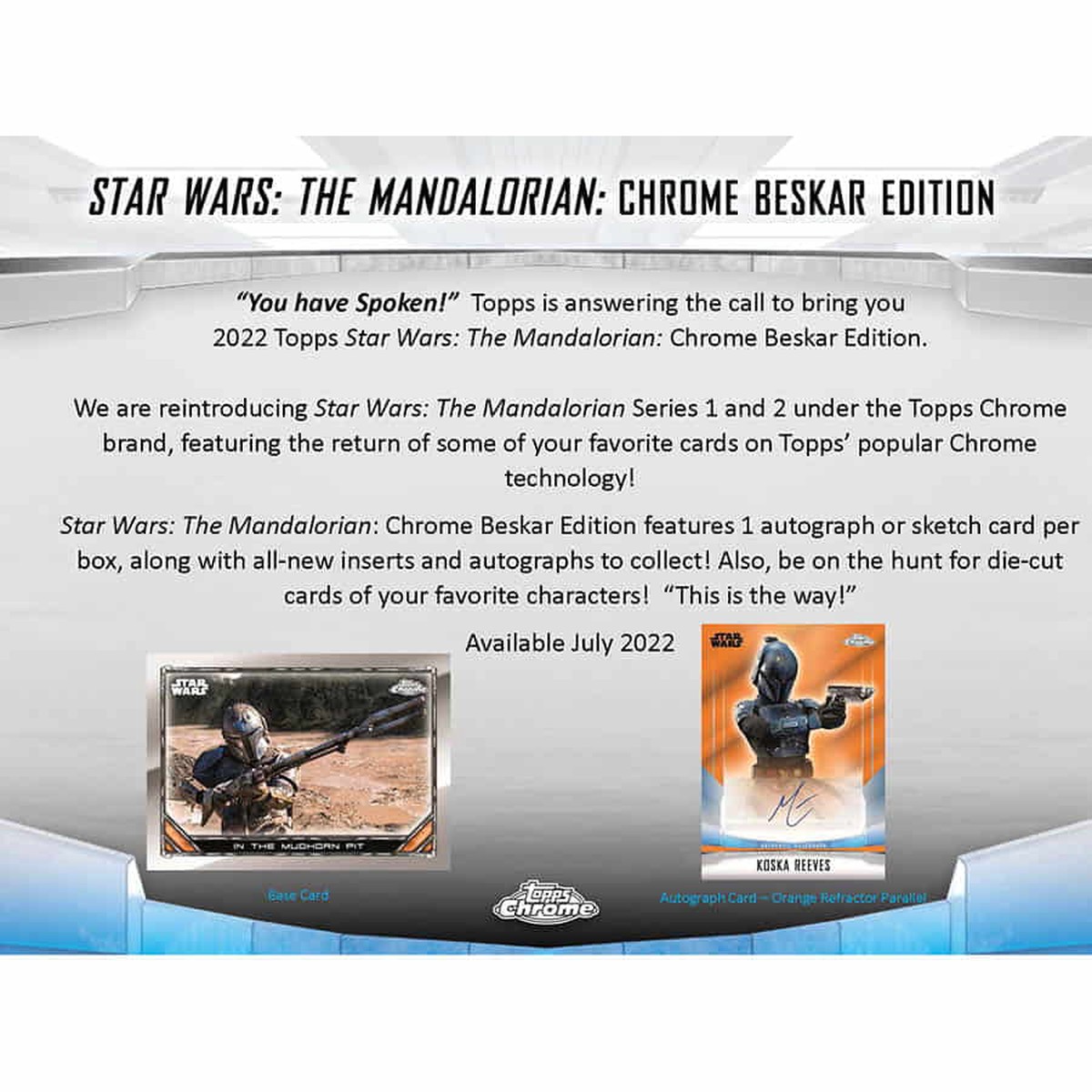 2022 Topps Star Wars Mandalorian Chrome Beskar Edition Hobby Box