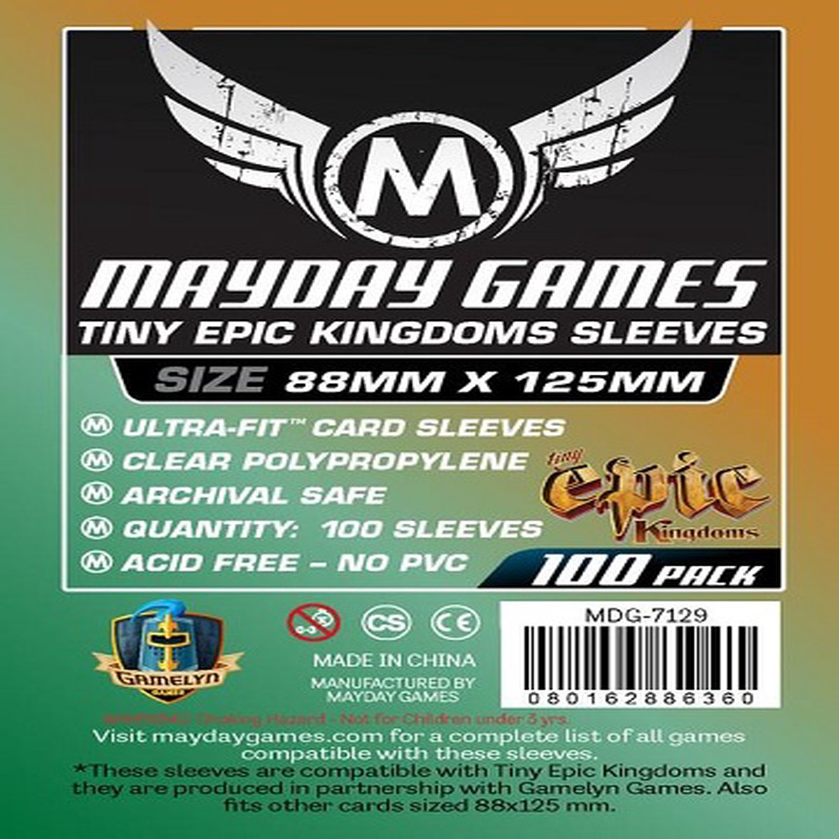 Mayday: Standard Tiny Epic Sleeves 88mm X 125mm (100ct)