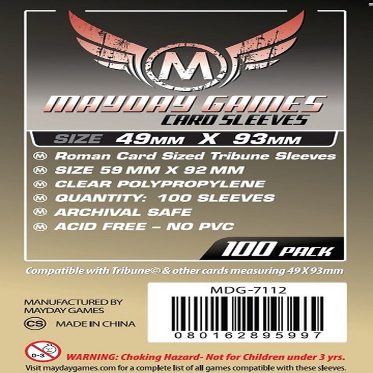 Mayday: Standard Tribune Sleeves 49mm X 93mm (100ct)